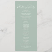 グリーンホワイト書道結婚式 プログラム (裏面)