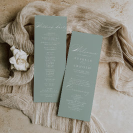 グリーンホワイト書道結婚式 プログラム