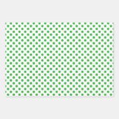 グリーンホワイト水玉模様クリスマス ラッピングペーパーシート (正面)