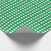 グリーンホワイト水玉模様ベビーシャワー誕生日 ラッピングペーパー (角)