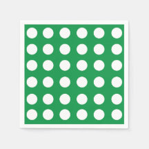 グリーンホワイト水玉模様ヴィンテージレトロパーティー