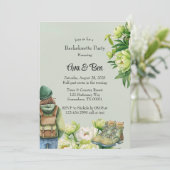 グリーンホワイト牡丹エレガントバチェロレッテ 招待状 (スタンド正面)