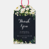 グリーンホワイト王室のフローラブルー結婚ズ・サンキュー ギフトタグ (正面)