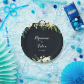 グリーンホワイト王室のフローラブ結婚ルーズケーキ ペーパープレート (パーティー)