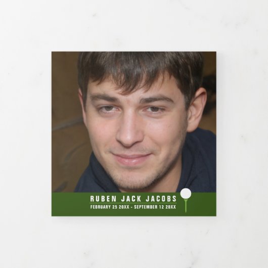 グリーンホワイト葬儀サービスのゴルファーカスタムの写真 三つ折りプログラム (カバー)