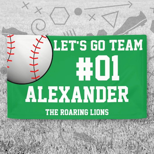 グリーンホワイト野球チームスピリット 横断幕