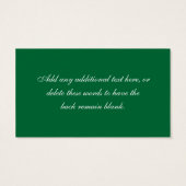 グリーンホワイト金ゴールドスクロールShamrocksメッセージカード (裏面)