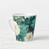 グリーンホワイト金ゴールドバラフローラ カフェラテマグ (左アングル)