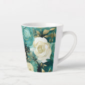 グリーンホワイト金ゴールドバラフローラ カフェラテマグ (右)