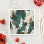 グリーンホワイト金ゴールドヒョウ スタンダードランチョンナプキン (インサイチュ)