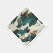 グリーンホワイト金ゴールドヒョウ スタンダードランチョンナプキン (角)