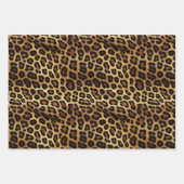 グリーンホワイト金ゴールドヒョウ ラッピングペーパーシート (正面3)