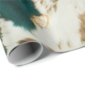 グリーンホワイト金ゴールドヒョウ ラッピングペーパー (ロールコーナー)