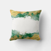 グリーンホワイト金ゴールドモノグラムメリークリスマス クッション (裏面)