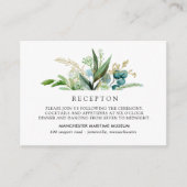 グリーンホワイト金ゴールド植物結婚披露宴 エンクロージャーカード (正面)