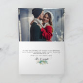 グリーンホワイト金ゴールド結婚植物写真 サンキューカード (内部)