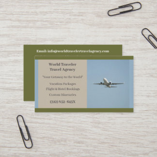 グリーンホワイト飛行機代理機飛行機旅行代理店 名刺