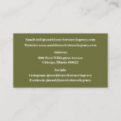 グリーンホワイト飛行機代理機飛行機旅行代理店 名刺 (裏面)