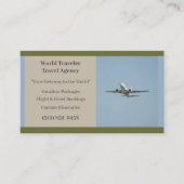 グリーンホワイト飛行機代理機飛行機旅行代理店 名刺 (正面)