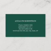 グリーンホワイト2写真大学院名カード 名刺 (裏面)