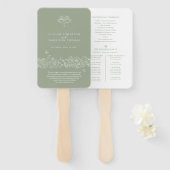 グリーンホワイト（紋章の）フラ・ダ・リ結婚式感謝してい計画 ハンドファン (正面&裏面)