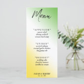 グリーンホワイト&金ゴールドジャマイカ対角線グラデーション結婚ズ メニュー (スタンド正面)