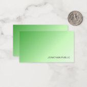 グリーンホワカスタムイトモダンモノグラムエレガント ノートカード (正面/裏面インサイチュ)