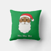 グリーンホーホーホアフリカンアメリカンサンタクロース家族 クッション (裏面)