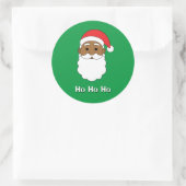 グリーンホーホーホアフリカンアメリカンサンタクロース家族 ラウンドシール (バッグ)