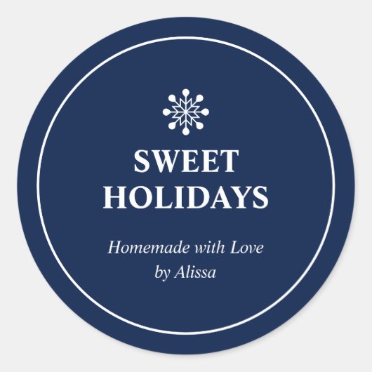 グリーンホームメイドクリスマストリートホリデーグッズ焼いた ラウンドシール (正面)