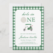 グリーンホールインワンゴルフ誕生日招待状 招待状 (正面)