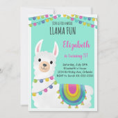 グリーンホールラマおもしろい誕生日招待状 招待状 (正面)