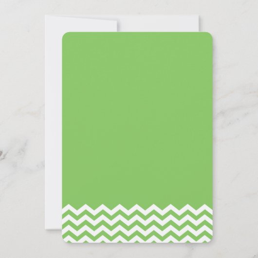 グリーンボウとジグザグベビーシャワー 招待状 (裏面)