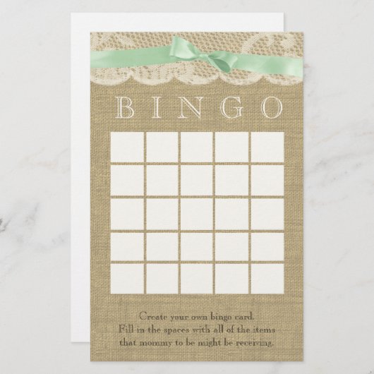 グリーンボウとヴィンテージレースシャワービンゴ (正面/裏面)