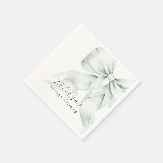 グリーンボウのブライズシャワー スタンダードカクテルナプキン (角)