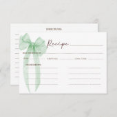 グリーンボウのブライダルシャワーレシピ エンクロージャーカード (正面/裏面)