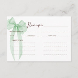 グリーンボウのブライダルシャワーレシピ エンクロージャーカード
