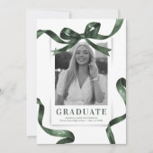 グリーンボウの写真 卒業パーティー 招待状 (正面)