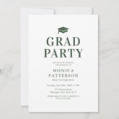 グリーンボウの写真 卒業パーティー 招待状 (裏面)