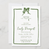 グリーンボウの卒業式3枚の写真 招待状 (正面)