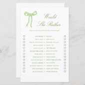 グリーンボウは彼女はむしろブライダルシャワーゲーム (正面/裏面)