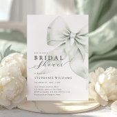 グリーンボウエレガントブライダルシャワー招待 招待状