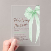 グリーンボウエレガントブライダルシャワー アクリル招待状 (インサイチュ (ポータブル))