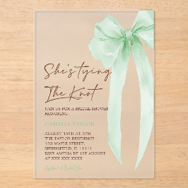 グリーンボウエレガントブライダルシャワー アクリル招待状