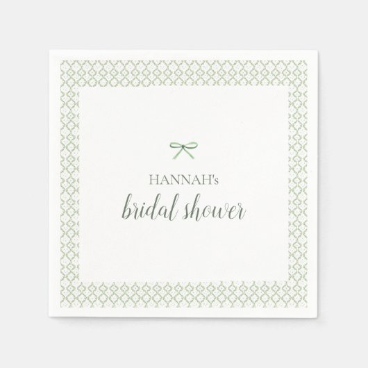 グリーンボウグランドミレニアル ブライダルシャワー スタンダードカクテルナプキン (正面)