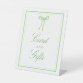 グリーンボウコケットのリボンカードとギフトサイン 台座サイン (正面)