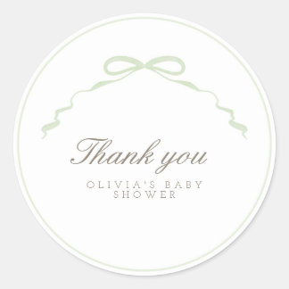 グリーンボウステッカー ラウンドシール