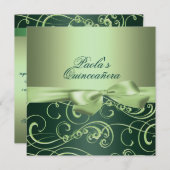 グリーンボウズ&スワールキンセニェラ招待状 招待状 (正面/裏面)