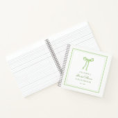 グリーンボウタイイングザノットブライダルシャワーゲストブック ノートブック (内部)