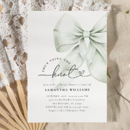 グリーンボウタイイングザノットブライダルシャワー 招待状